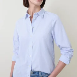Logo Striped Shirt Women Tops