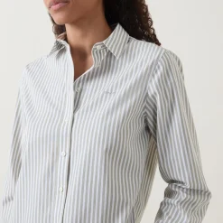 Outlet Logo Striped Shirt Women Tops