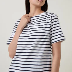 Hot Logo Striped T-Shirt Women Tops