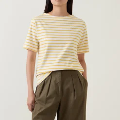 Outlet Logo Striped T-Shirt Women Tops