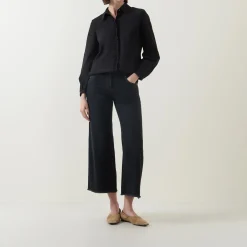 Online Logo Wide Leg Jeans Women Denim