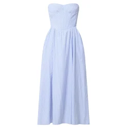 New Lola Corset Pinstripe Flared Dress Women Dresses|Occasion Dressing