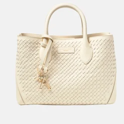 Clearance London Midi Woven Leather Tote Bag Women Top Handle Bags|Tote Bags