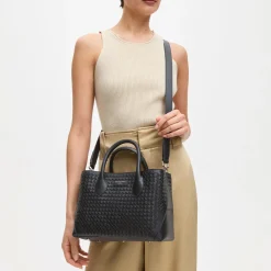 Sale London Midi Woven Leather Tote Bag Women Top Handle Bags|Tote Bags