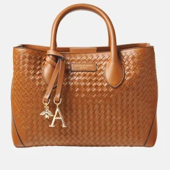 Clearance London Small Woven Leather Tote Bag Women Top Handle Bags|Tote Bags