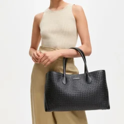 Clearance London Woven Leather Tote Bag Women Top Handle Bags|Tote Bags