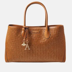 Online London Woven Leather Tote Bag Women Top Handle Bags|Tote Bags