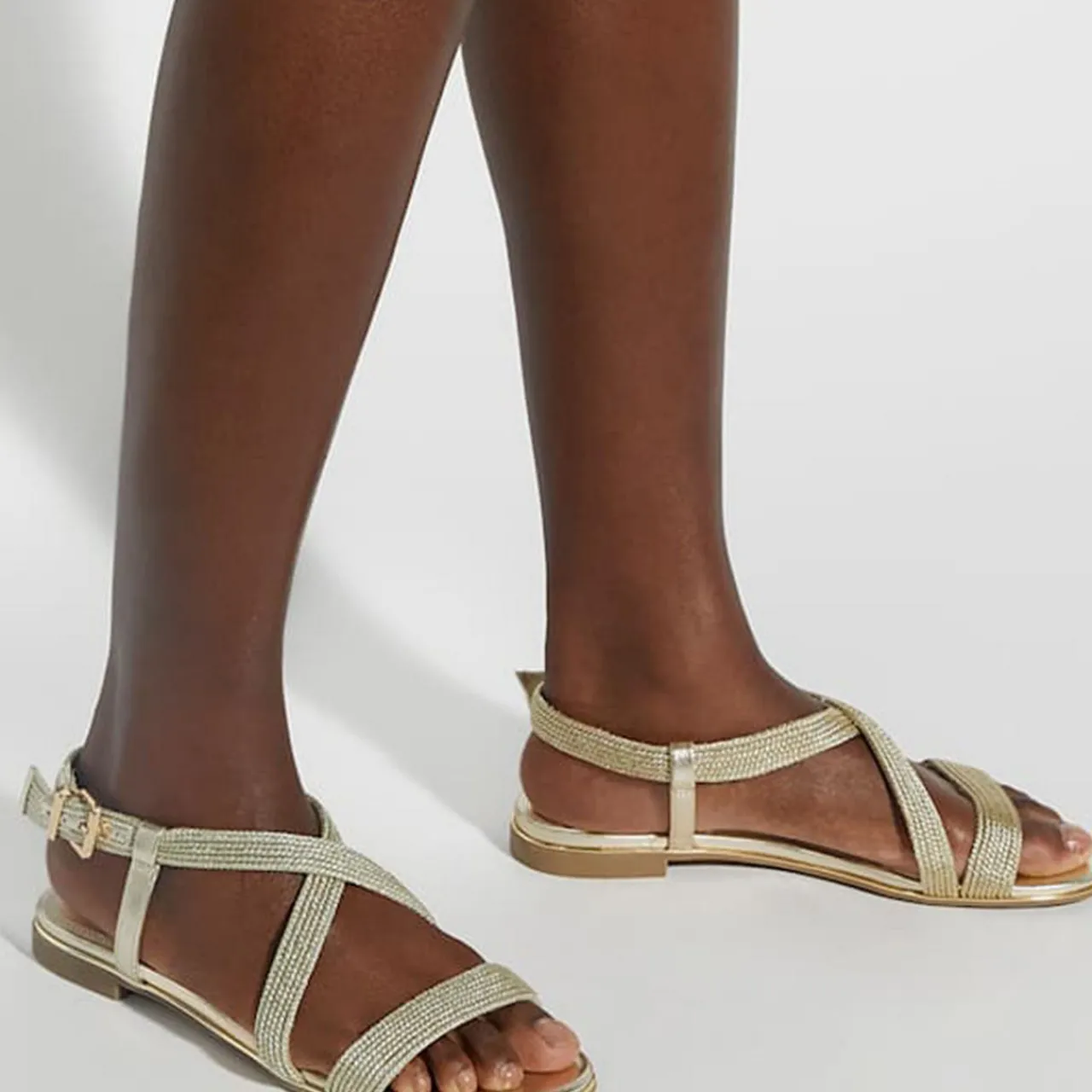 Discount Lope Metallic Flat Sandals Women Sandals