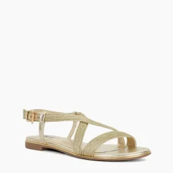 Discount Lope Metallic Flat Sandals Women Sandals