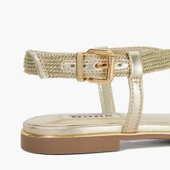 Discount Lope Metallic Flat Sandals Women Sandals