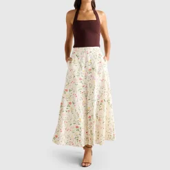 Online Louisa Floral Godet Skirt Women Skirts
