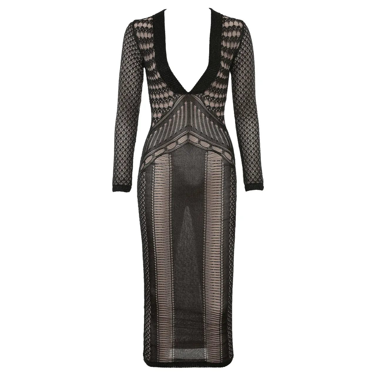 Discount Loula Plunge Open-Knit Dress Women Dresses
