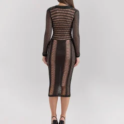 Discount Loula Plunge Open-Knit Dress Women Dresses