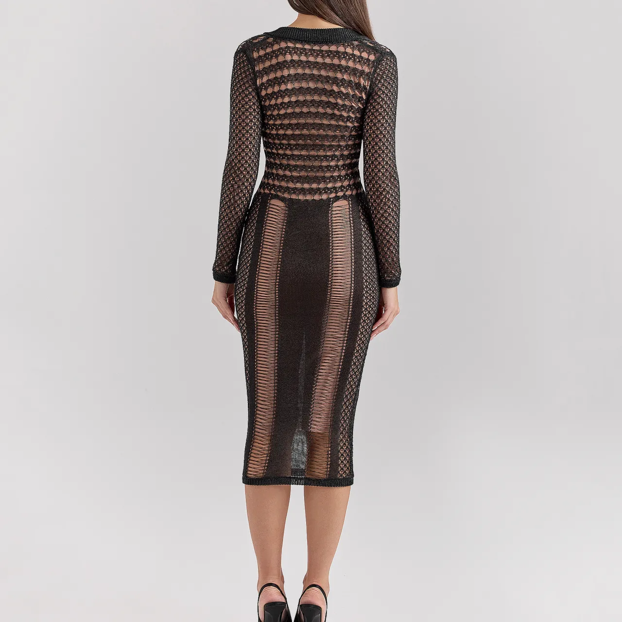 Discount Loula Plunge Open-Knit Dress Women Dresses