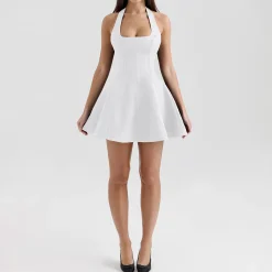 Sale Loulette Halterneck Bow Mini Dress Women Dresses