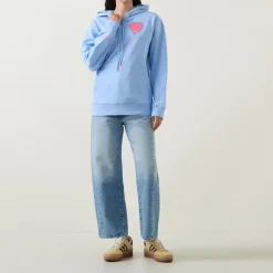 Hot Love Heart Drawstring Hoodie Women Sweatshirts & Hoodies