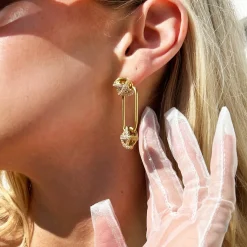 New Lovers Knot Drop Hoop Earrings Women Earrings