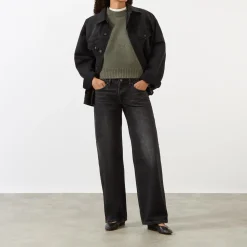 Clearance Low Loose Wide Leg Jeans Women Denim