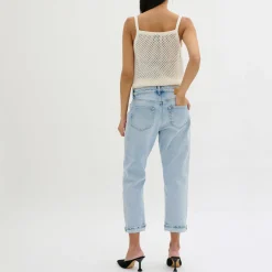 Best Lucy Cropped High-Rise Wide Leg Jeans Women Denim