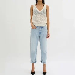 Best Lucy Cropped High-Rise Wide Leg Jeans Women Denim