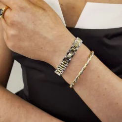 Clearance Lumina Two-Tone Cuff Bangle Women Bracelets