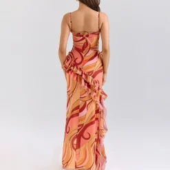 Discount Lumira Swirl Ruffle Cut Out Dress Women Dresses