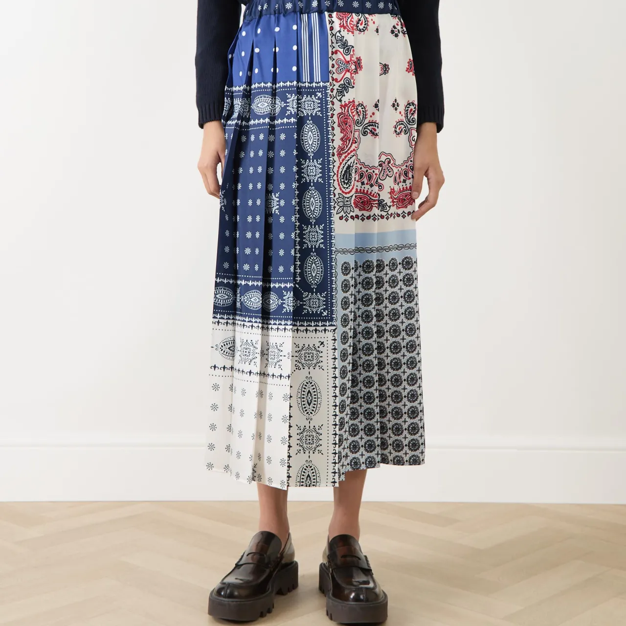 Outlet Luna Bandana Pleated Skirt Women Skirts