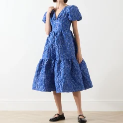 Hot Luna Floral Jacquard Dress Women Dresses|Occasion Dressing