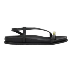 Hot Lyn Leather Gold Toe Trim Sandals Women Sandals