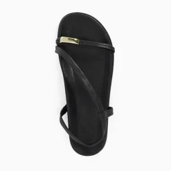 Hot Lyn Leather Gold Toe Trim Sandals Women Sandals