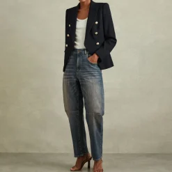 Online Mahni Mid-Rise Barrel-Leg Jeans Women Denim