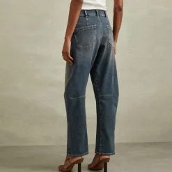 Online Mahni Mid-Rise Barrel-Leg Jeans Women Denim