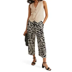 New Malaya Printed Culotte Trousers Women Trousers & Shorts
