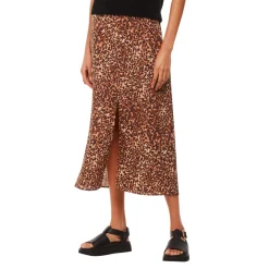 Clearance Marble Printed Front Slit Skirt Women Skirts