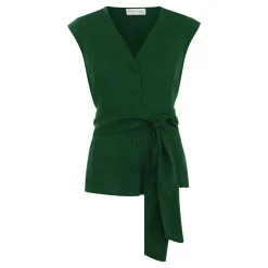 Hot Mariana Tie Detail Linen Top Women Tops