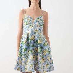Clearance Marigold Floral Mini Dress Women Dresses