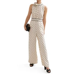 Hot Marilee Polka Dot Corsage Jumpsuit Women Jumpsuits