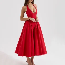 Clearance Marilyn Pleated Flared Dress Women Dresses