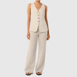 Discount Martha Wide Leg Linen Trousers Women Trousers & Shorts