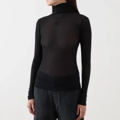 Clearance Massachusetts Fine-Knit Turtleneck Women Tops
