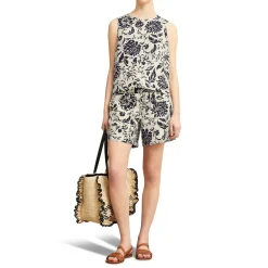 Hot Maura Floral Linen Top Women Tops