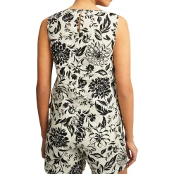Hot Maura Floral Linen Top Women Tops