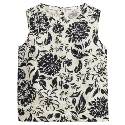 Hot Maura Floral Linen Top Women Tops