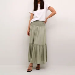 Maxi Tiered Smocked Skirt Women Skirts
