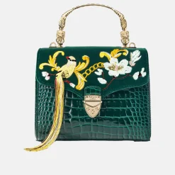 Mayfair® Embroidered Bird of Paradise Midi Crossbody Bag Women Crossbody Bags|Top Handle Bags