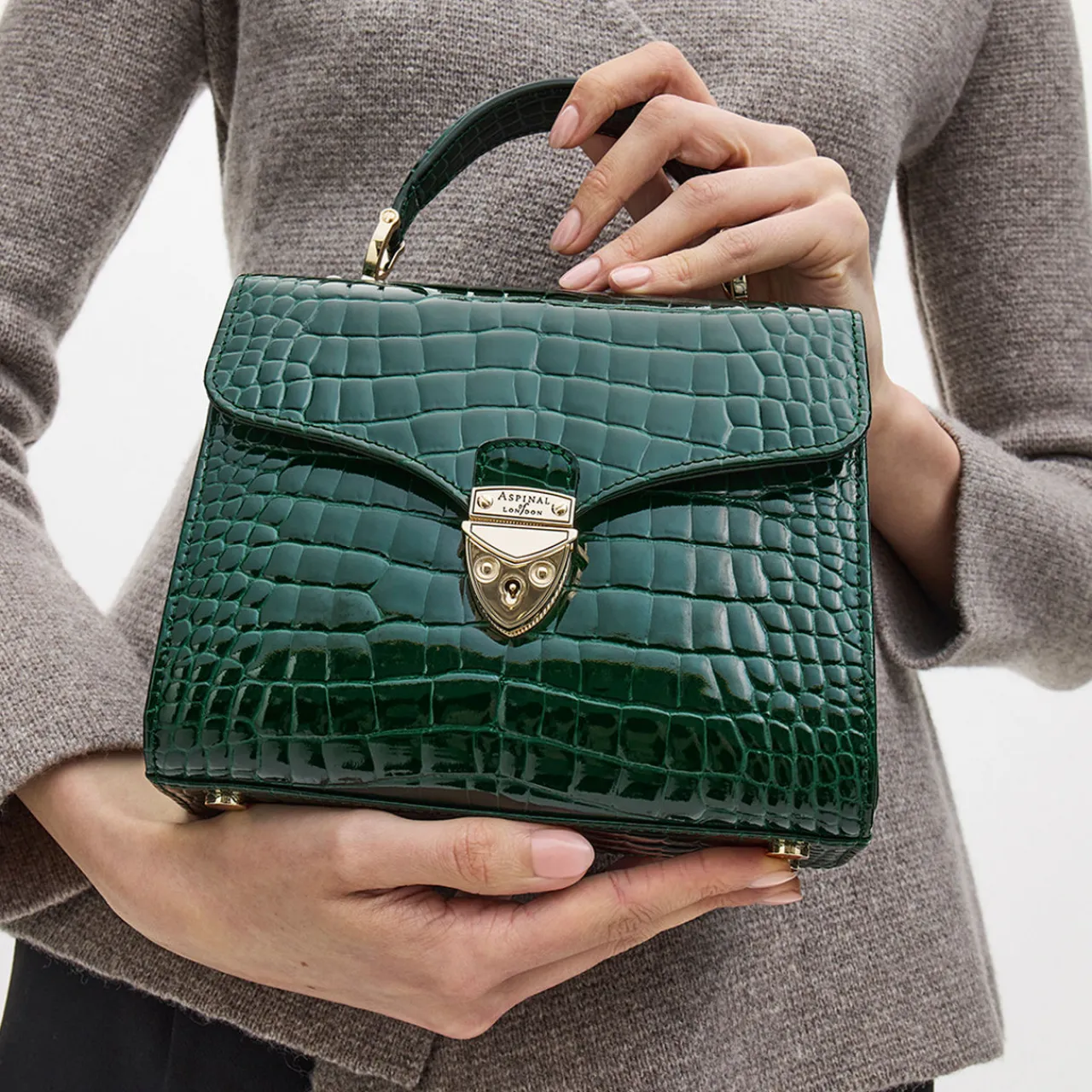 Outlet Mayfair® Patent-Croc Midi Crossbody Bag Women Crossbody Bags