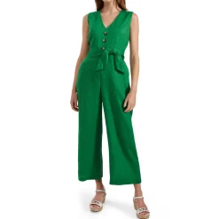 Clearance Melodie Belted Linen Jumpsuit Women Jumpsuits