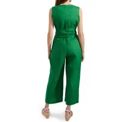 Clearance Melodie Belted Linen Jumpsuit Women Jumpsuits