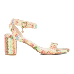 Memee Striped Block Heels Women Heels