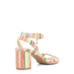 Memee Striped Block Heels Women Heels
